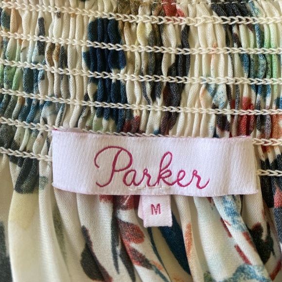 PARKER Silk Floral Smocked Drop Waist Mini Dress - Picture 7 of 8